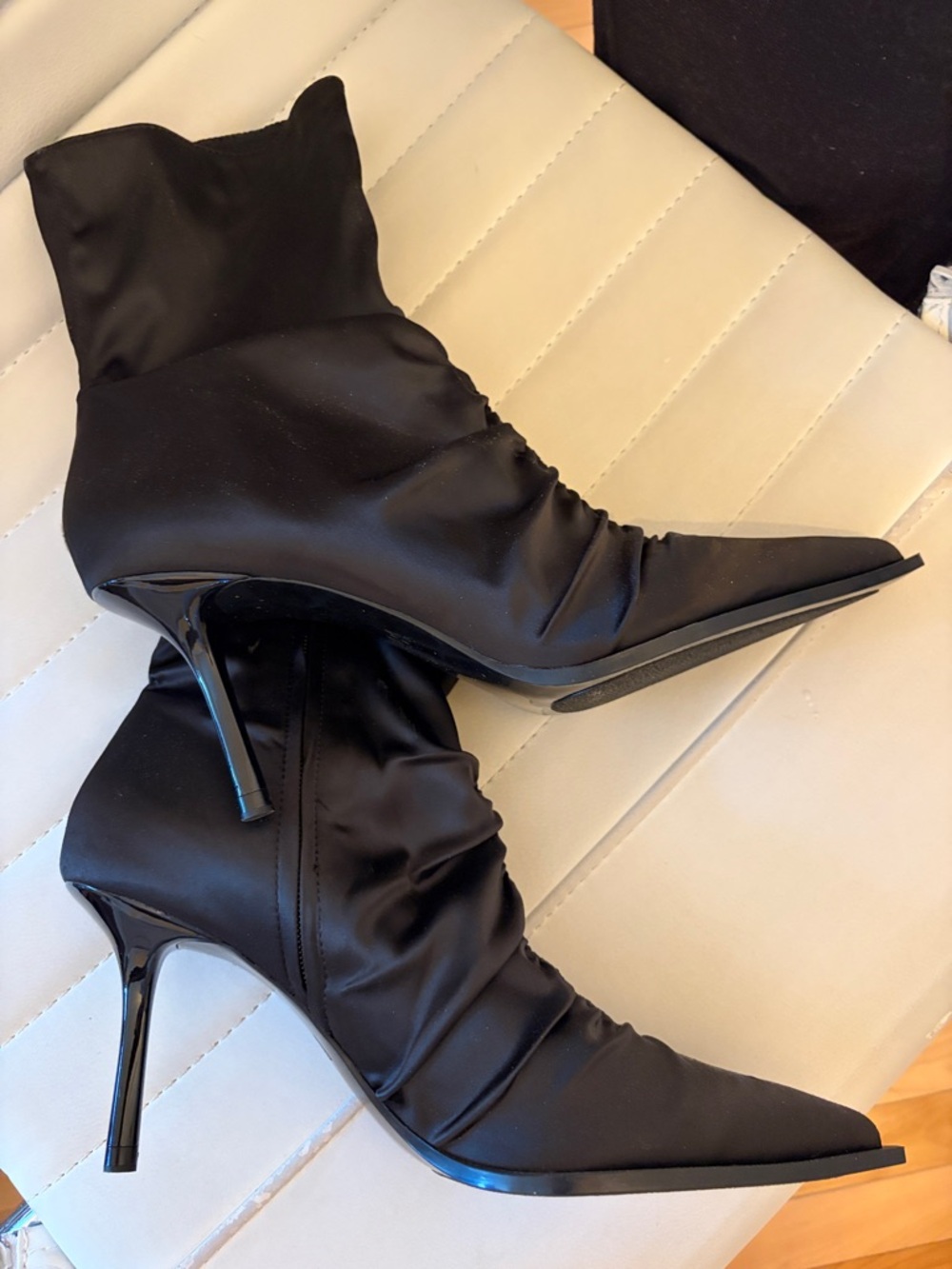 Zara Black Pointed Stiletto Ankle Boots
